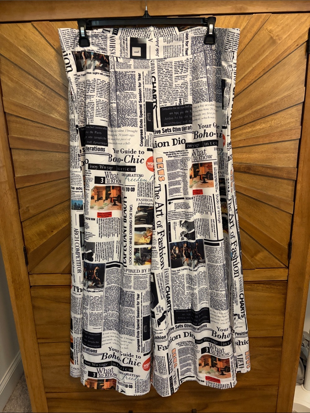 Newspaper Print wide leg pants in Black & White